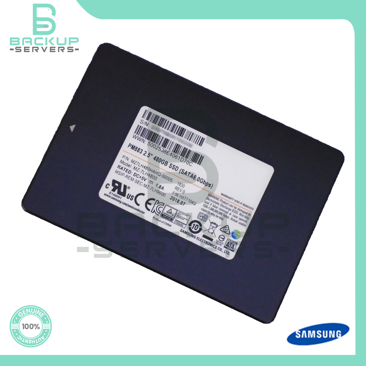 MZ-7LH4800 Samsung PM883 480GB 6Gbps SATA TLC 2.5 Solid State